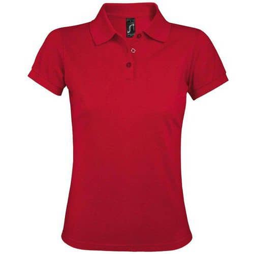 Polo personnalisable femme prime en polyester ROUGE