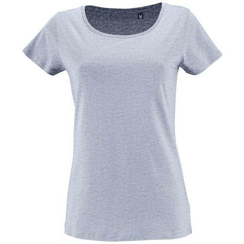 Tee-shirt personnalisable femme en coton organique bio BLEU CIEL CHINE