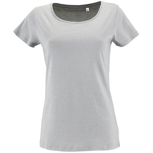 Tee-shirt personnalisable femme en coton organique bio GRIS PUR