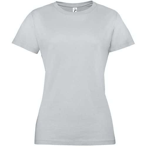 Tee-shirt personnalisable femme en coton GRIS PUR