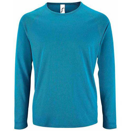 Tee-shirt personnalisable manche longue deSport homme en polyester AQUA