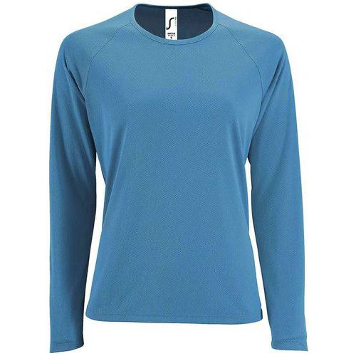 Tee-shirt personnalisable manche longue deSport femme en polyester AQUA