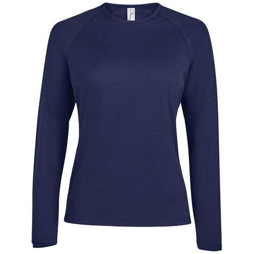 Tee-shirt personnalisable manche longue deSport femme en polyesterFRENCH MARINE