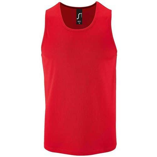 Débardeur personnalisable de sport homme en polyester ROUGE