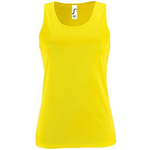 Débardeur personnalisable de sport femme en polyester JAUNE FLUO