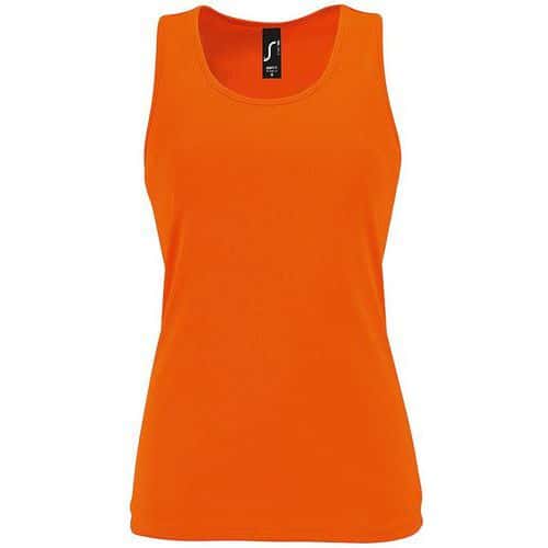 Débardeur personnalisable de sport femme en polyester ORANGE FLUO