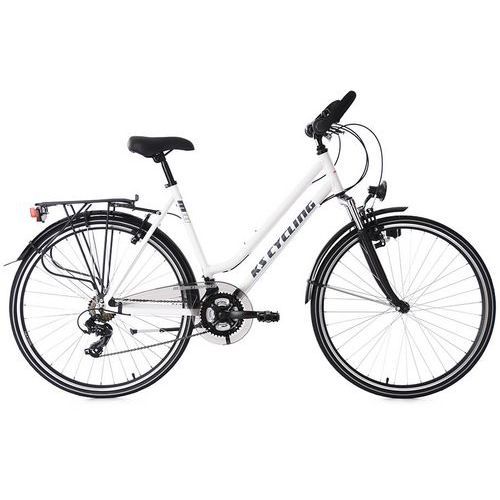 VTC femme - KS Cycling - Metropolis - 28 pouces - blanc - guidon plat