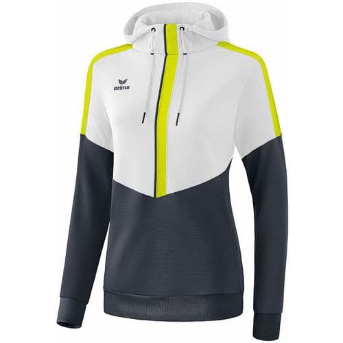 Sweat à capuche - Erima - squad femme blanc/slate grey/bio lime