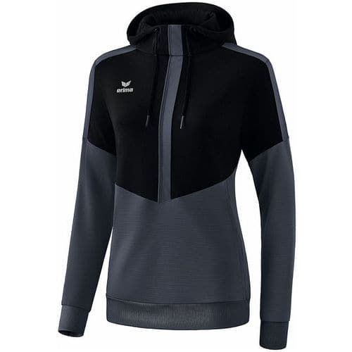 Sweat à capuche - Erima - squad femme noir/slate grey