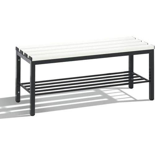 Banc vestiaire PVC - avec grille chaussures - CP