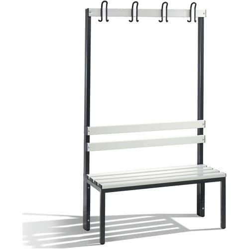 Banc patère pvc CP Simple face - Avec dossier