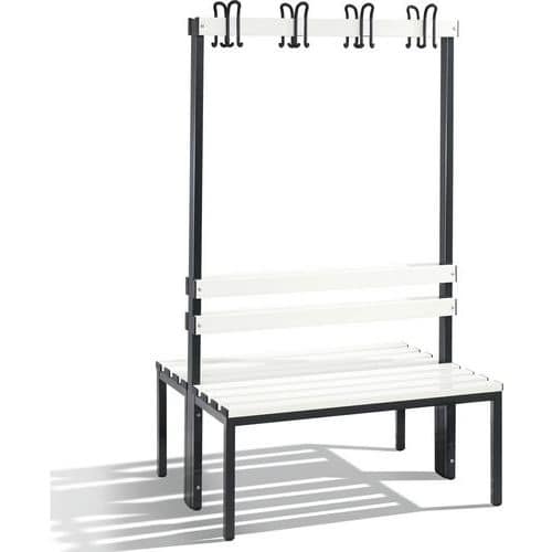 Banc patère pvc CP Double face - Avec dossier