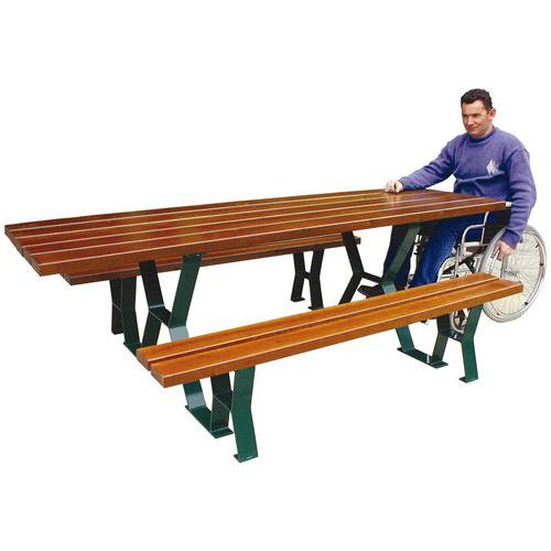 Table banc avec dossier Tabalou Epicéa naturel 2,40 m PMR