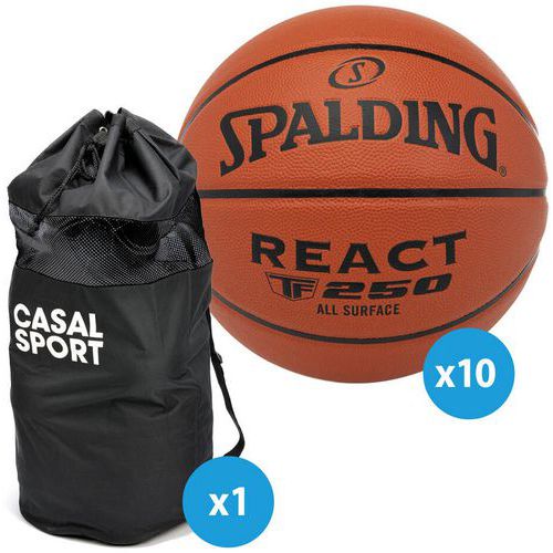 Lot 10 ballons basket - Spalding - TF250 React