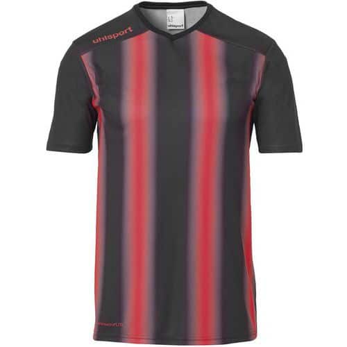 Maillot MC Stripe 2.0 Noir/Rouge UHLSPORT