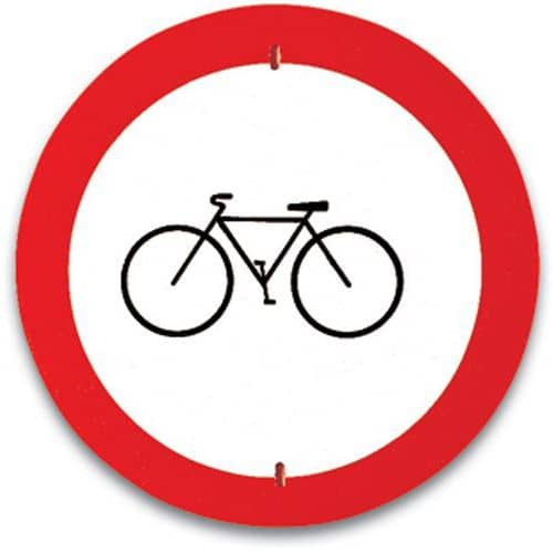 Panneau de signalisation - Accès interdit aux cyclistes