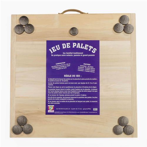 Jeu de palets sur planche 70x70 cm