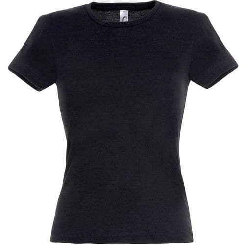 Tee-shirt personnalisable classic femme noir coton 150 g