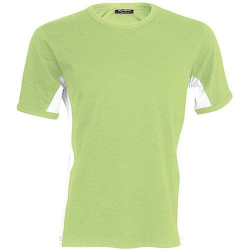 T-shirt bicolore Equipe vert lime blanc