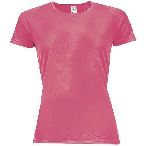 Tee-shirt personnalisable multitech PESFéminin rose fluo