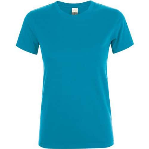Tee-shirt personnalisable BLEU AQUA FEMININ CLASSIC 150g