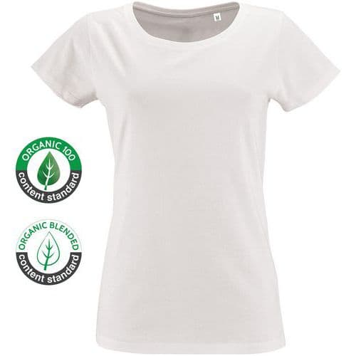 Tee-shirt personnalisable BLANC FEMININ 155 grs ORGANIC COTON BIO