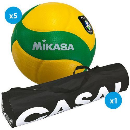 Lot 5 ballons volley - Mikasa - V200W CEV