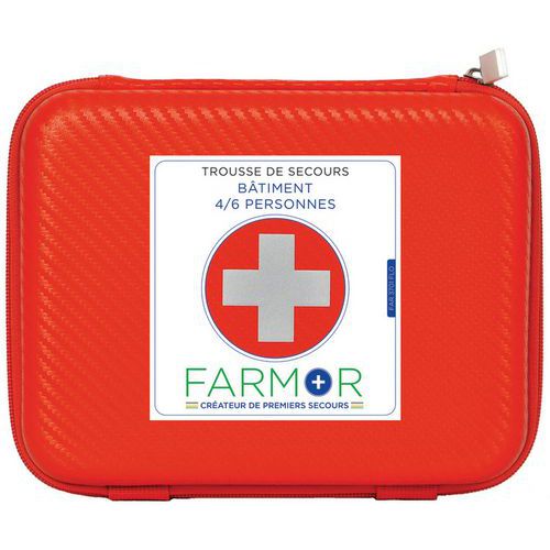 Trousse de secours Bâtiment 6 personnes Polyuréthane orange - FARMOR