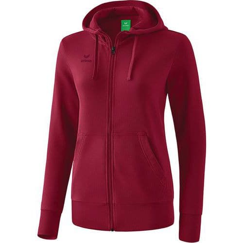 Veste sweat à capuche - Erima - femme bordeaux