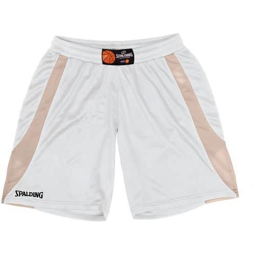 Short basket femme - Spalding - Jam blanc gris