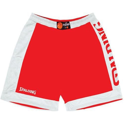 Short basket réversible enfant - spalding - rouge blanc