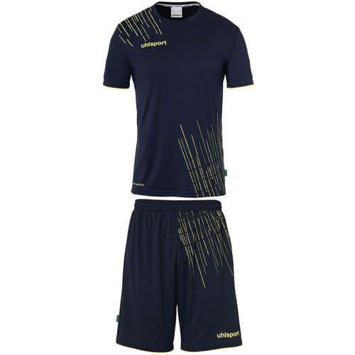 Set maillot et short de foot Enfant Uhlsport Score 26 Bleu Marine/Jaune Fluo