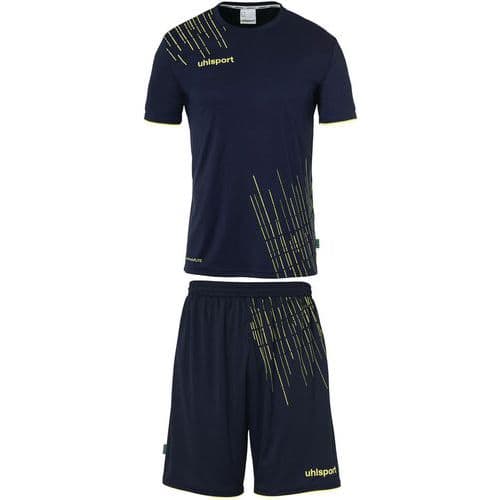 Set maillot et short de foot - Uhlsport - Score 26 Bleu Marine/Jaune Fluo