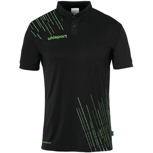 Polo polycoton Enfant - Uhlsport - Score 26 Noir/Vert Fluo