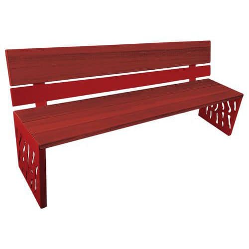 Banc Venise 1.80 m acier - dossier acier/bois - Procity