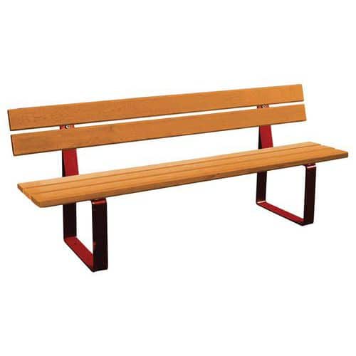 Banc Riga 2 m acier - assise/dossier bois exotique - Procity