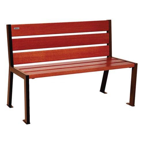 Banc Silaos 6 lames acier/bois - Procity