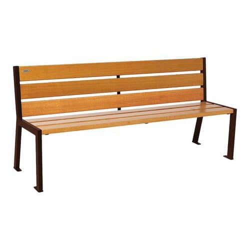 Banc Silaos 6 lames acier/bois - Procity