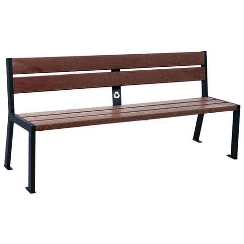 Banc Silaos 1.80 m acier/plastique recyclé 5 lames - Procity