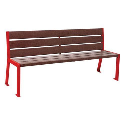 Banc Silaos 1.80 m acier/plastique recyclé 6 lames - Procity