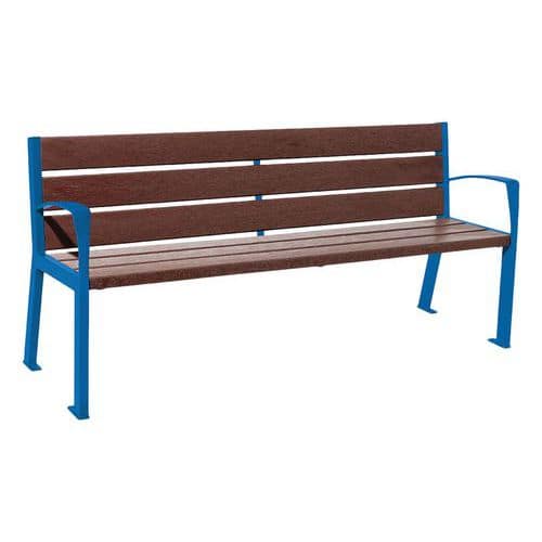 Banc Silaos 1.80 m accoudoirs acier/plastique recyclé 6 lames Procity