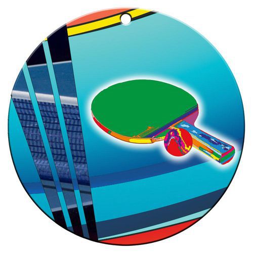 Médaille céramique - tennis de table - 70mm