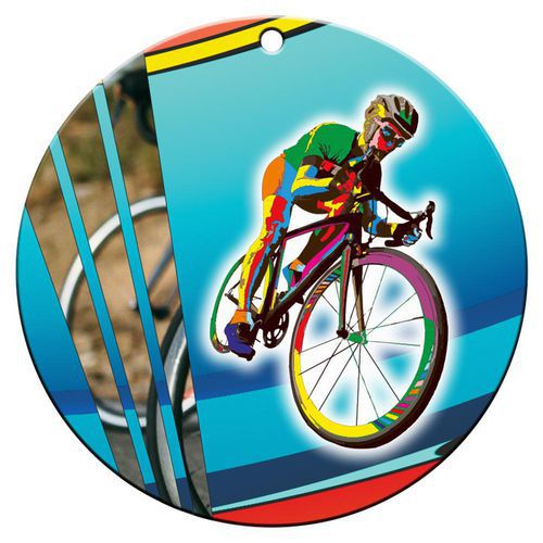 Médaille céramique - cycle - 70mm