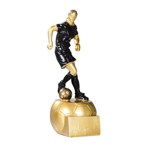 Trophée résine joueuse football - 20cm