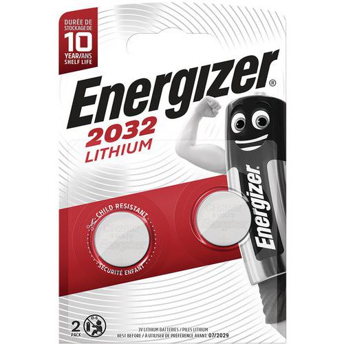 Pile lithium pour calculatrices - CR 2032 - Lot de 2 - Energizer