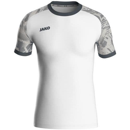 Maillot enfant Iconic manches courtes blanc/gris Jako