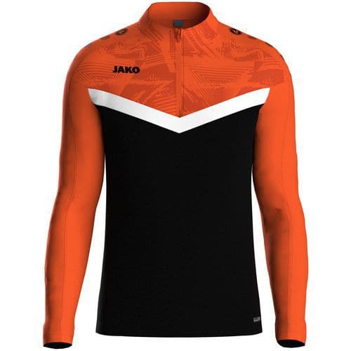 Sweat 1/2 zip enfant Iconic noir/orange Jako