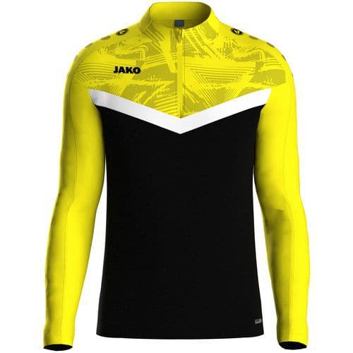 Sweat 1/2 zip Iconic noir/jaune Jako