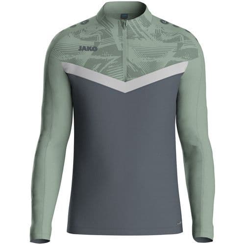 Sweat 1/2 zip Iconic vert/gris Jako