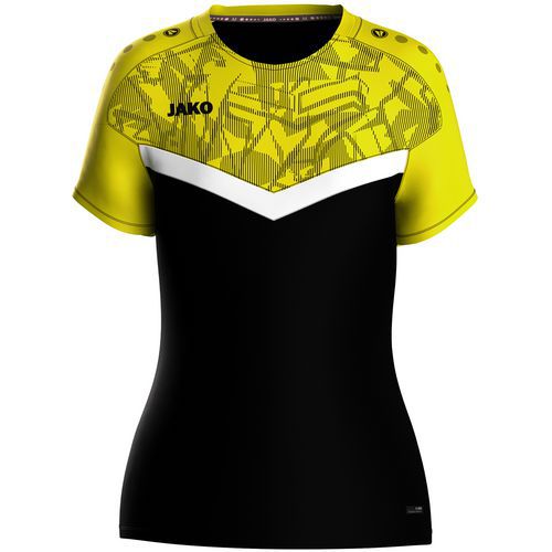 T-shirt de sport femme Iconic noir/jaune Jako